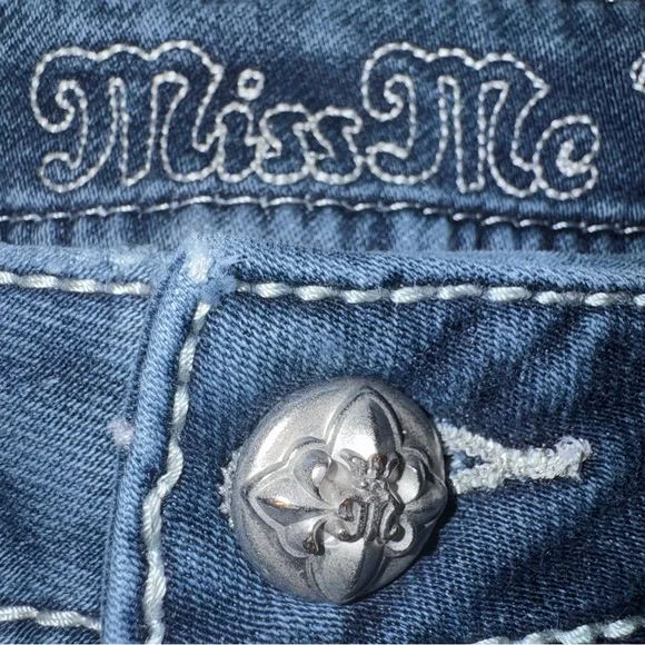 Miss Me Signature Ankle Skinny Jeans 29 Bling Pocket Mid Rise Stretch Y2K - Picture 8 of 10